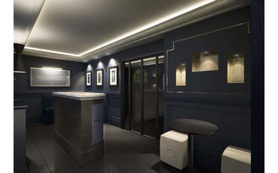 Art Deco Inspired Blue Bar