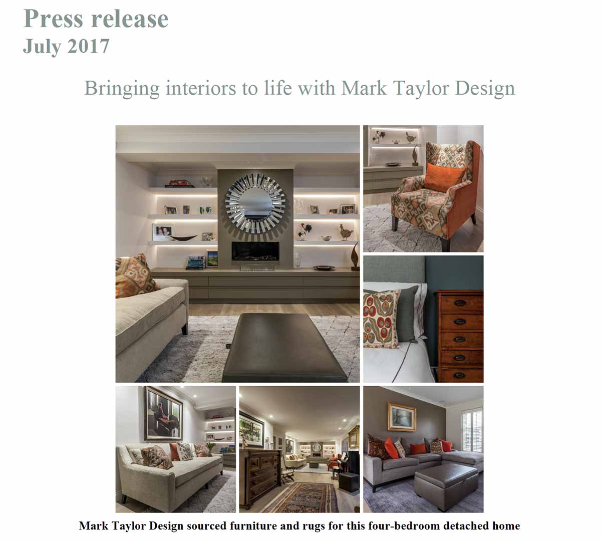 Mark Taylor Design showcases Interior Design Service
