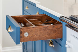 Blue In Frame Bespoke Kitchen drawer details